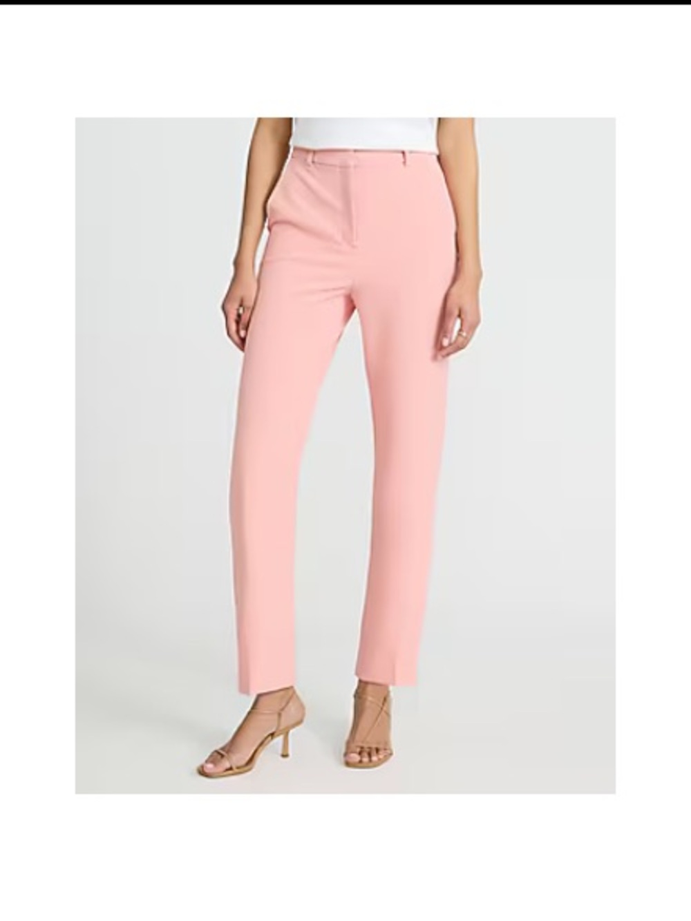 Express Editor Studio Stretch Super High Waist Straight Ankle Pant -Light Pink